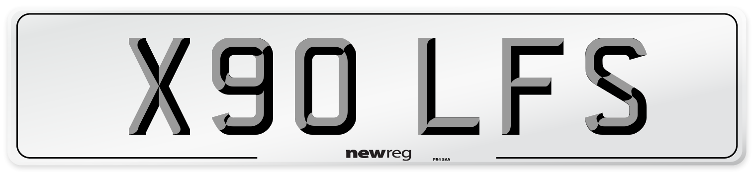 X90 LFS Number Plate from New Reg